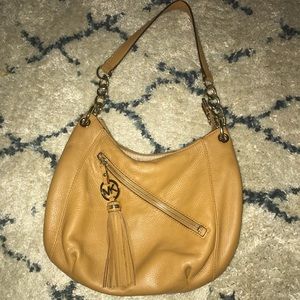 Light Tan Michael Kors shoulder tassel bag
